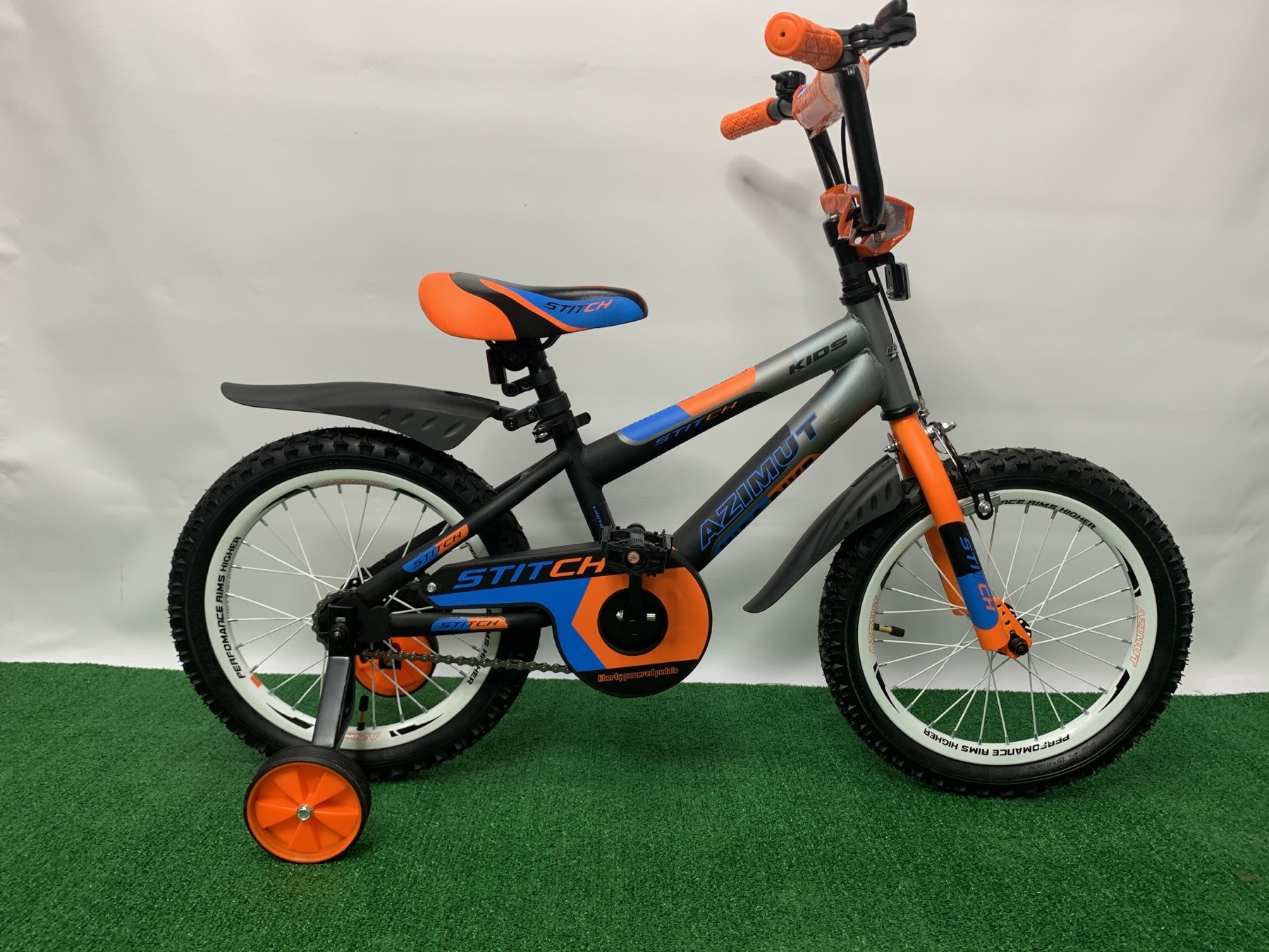

Детский велосипед Azimut Stitch 16" оранжевый