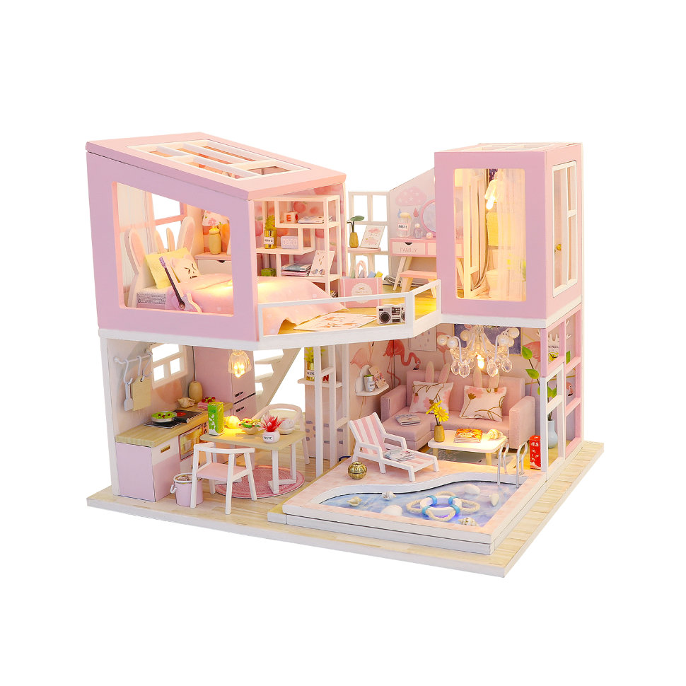 

Румбокс 3D конструктор DIY Cute Room M915 DollHouse от CuteBee Pink