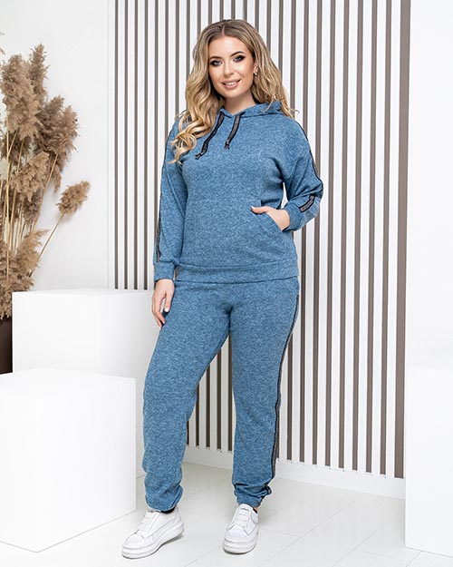 

Спортивний костюм батал, Mariliz 0319/3, блакитний - 56