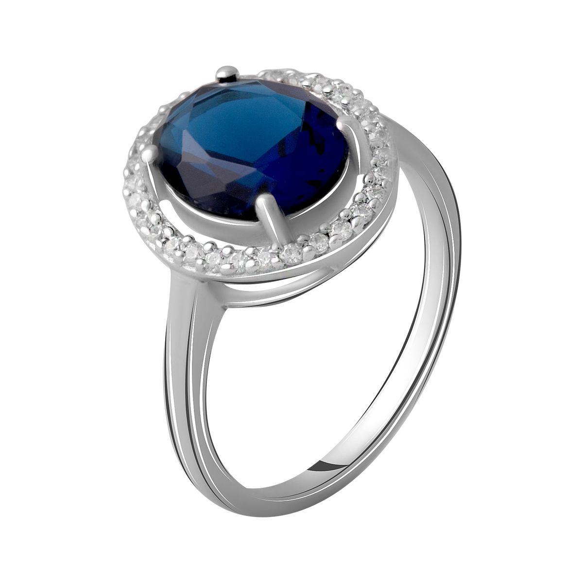 

Серебряное кольцо с сапфиром nano 2.505ct 2017868 18 размер