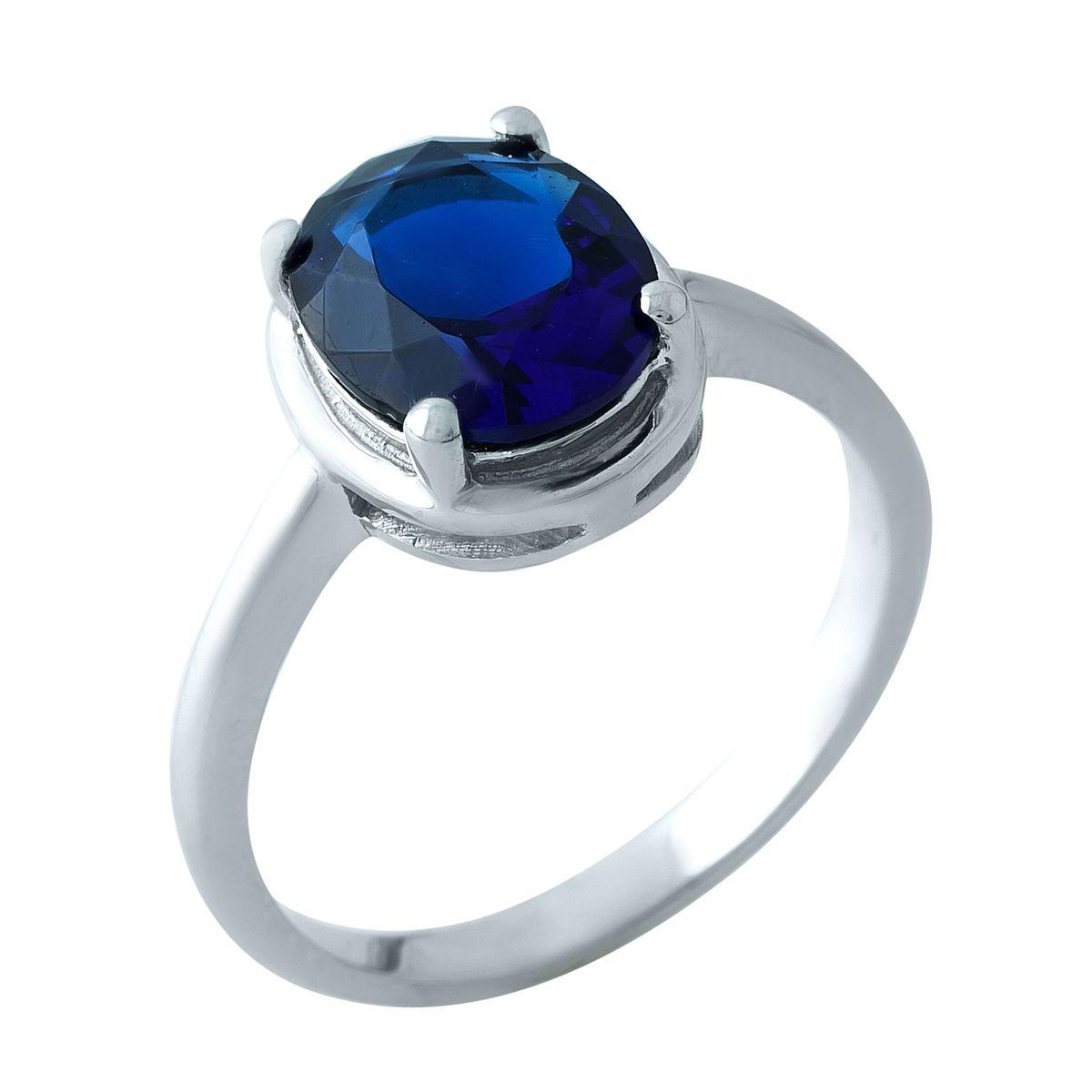 

Серебряное кольцо с сапфиром nano 2.225ct 1964552 18 размер