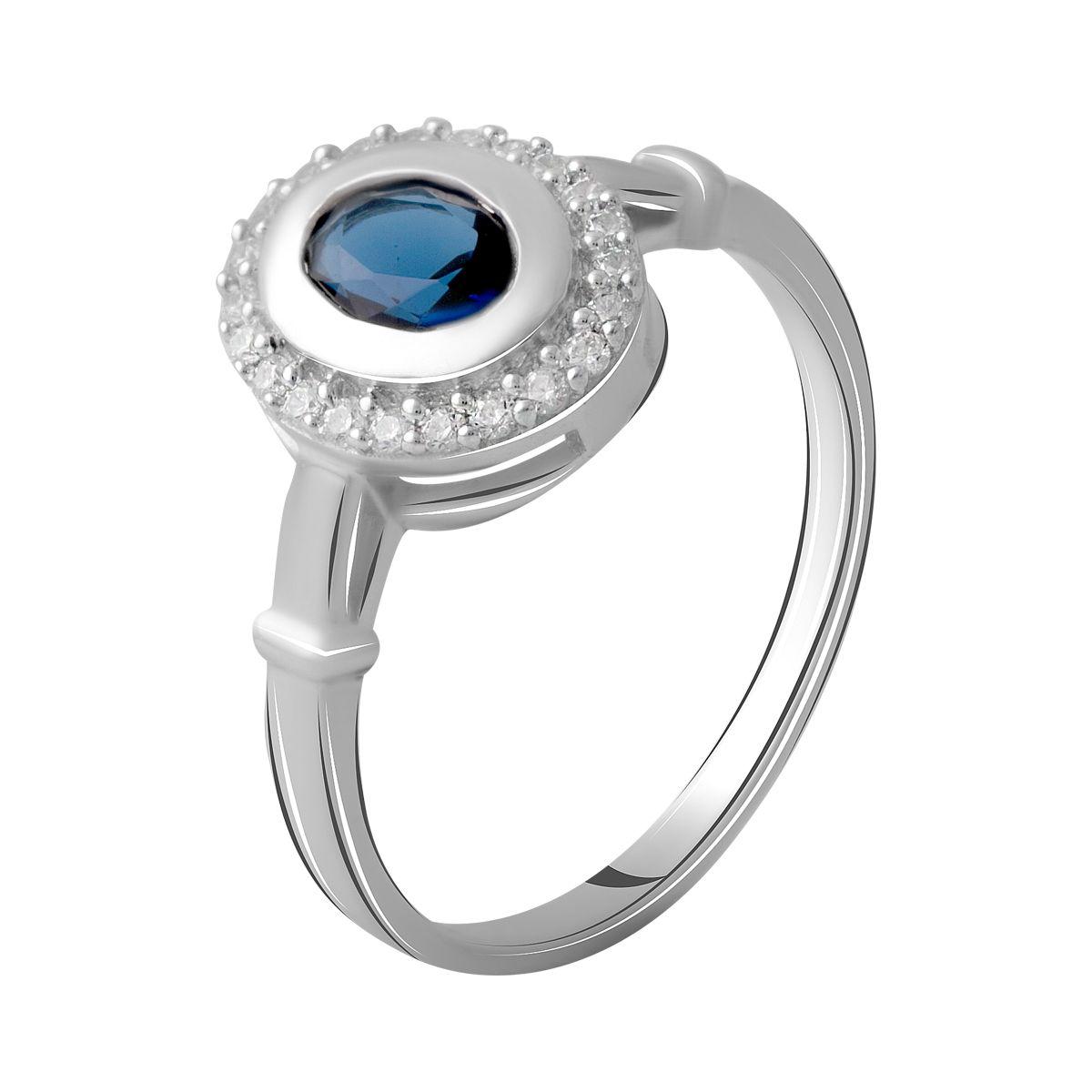 

Серебряное кольцо с сапфиром nano 0.868ct 1509852 18,5 размер