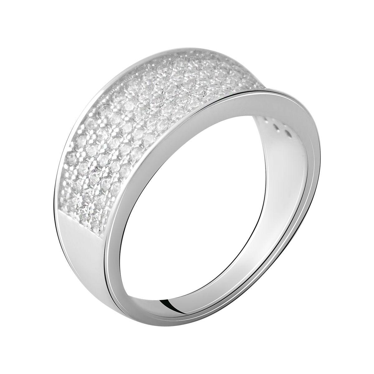 

Серебряное кольцо с фианитами 2067382 18 размер