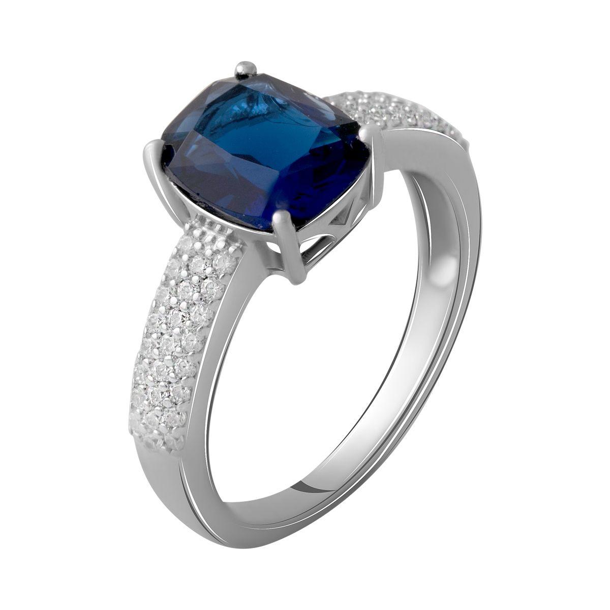 

Серебряное кольцо с сапфиром nano 2.678ct 2059554 18.5 размер