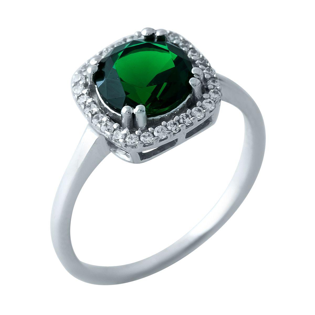 

Серебряное кольцо с изумрудом nano 1.883ct 1966365 16,5 размер