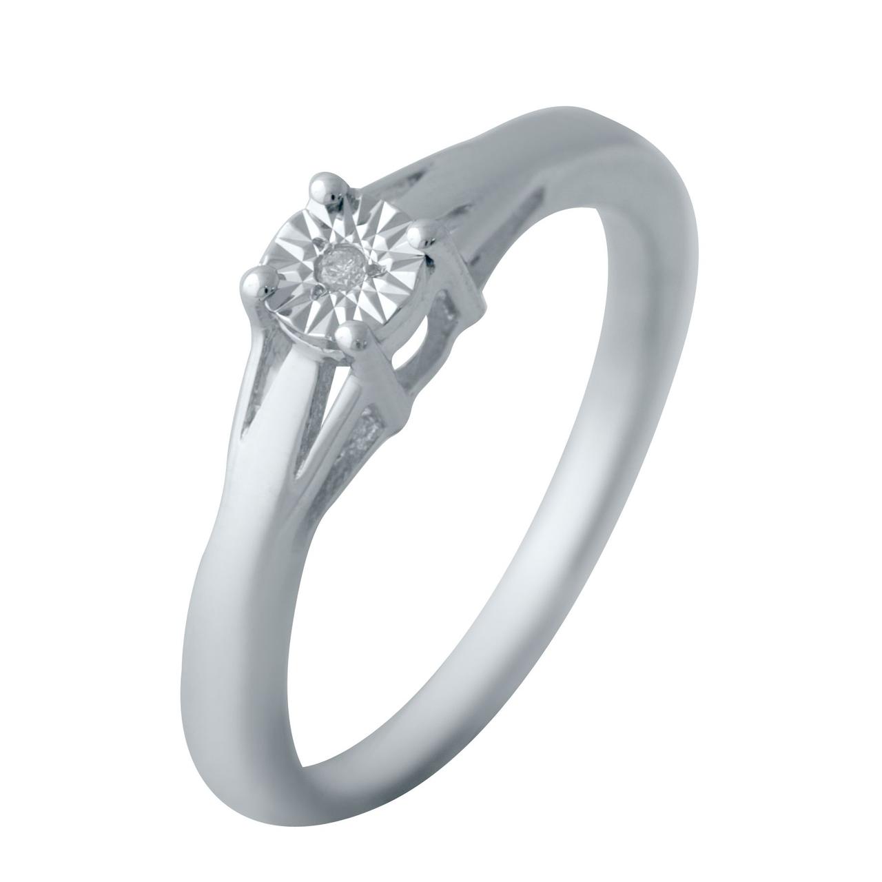

Серебряное кольцо с натуральными бриллиантом 0.009ct 2043768 16.5 размер