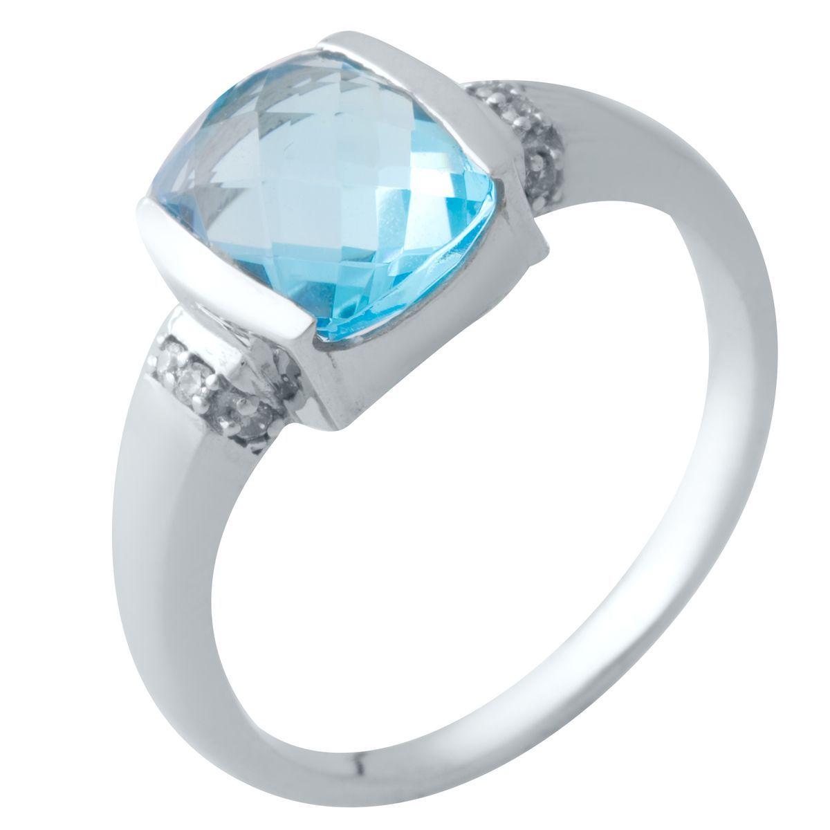 

Серебряное кольцо с аквамарином nano 2016533 17 размер