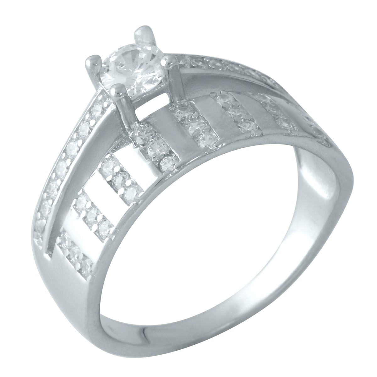 

Серебряное кольцо с фианитами 0828459 16 размер