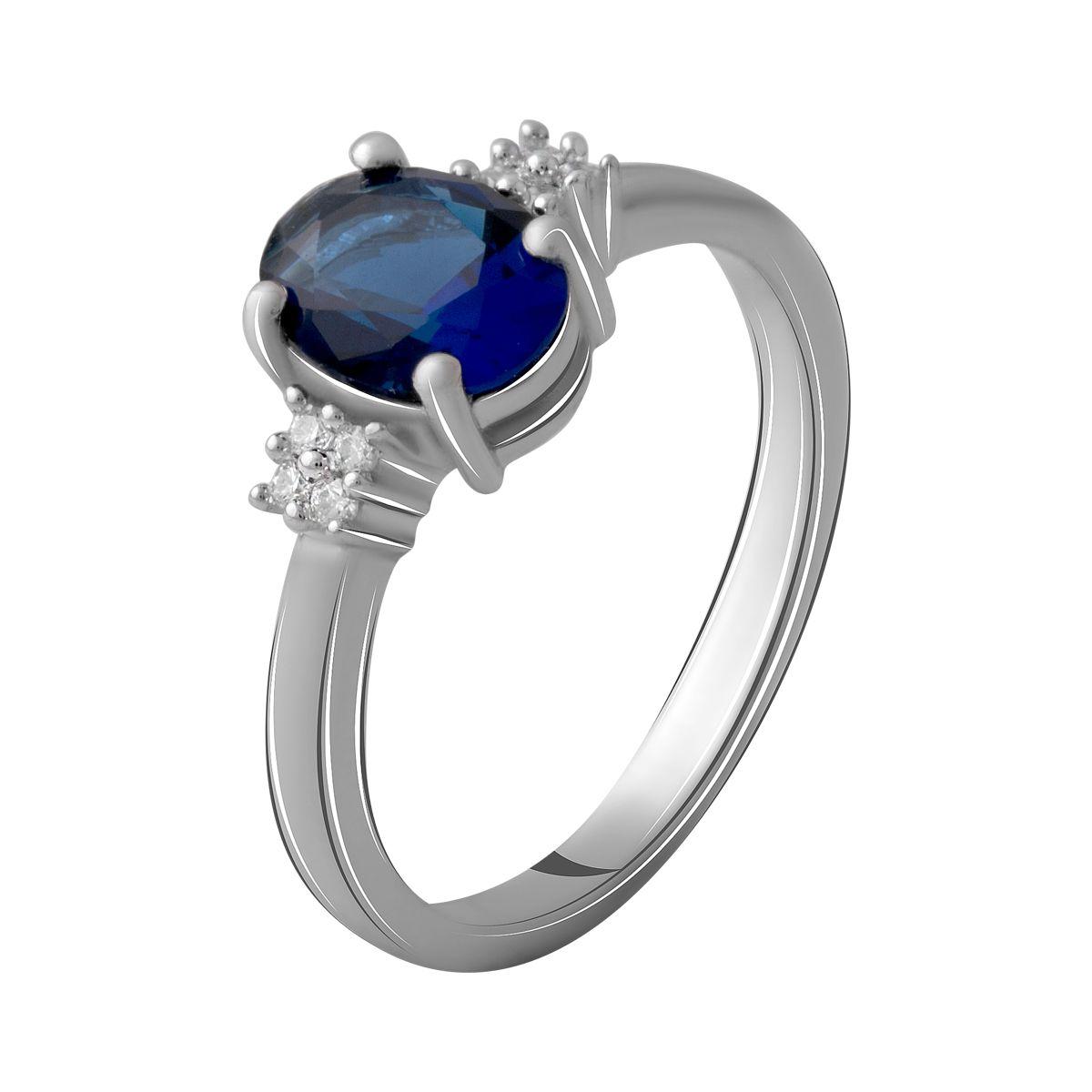 

Серебряное кольцо с сапфиром nano 1.02ct 2059592 16,5 размер