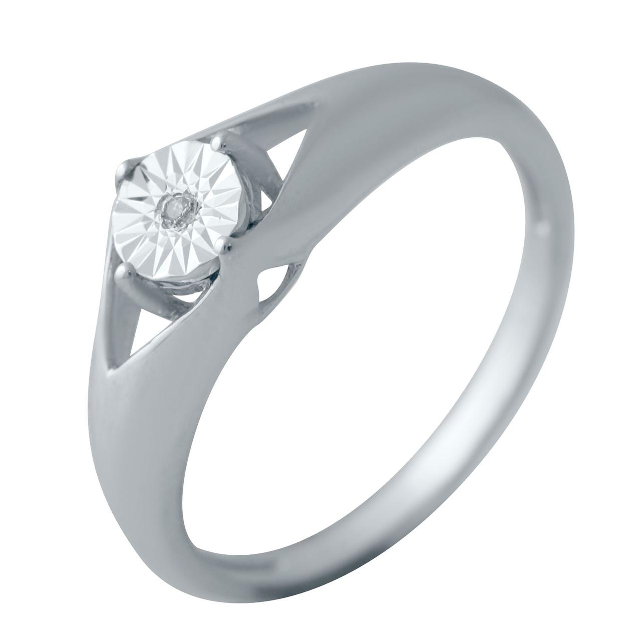 

Серебряное кольцо с натуральными бриллиантом 0.01ct 2043751 16 размер