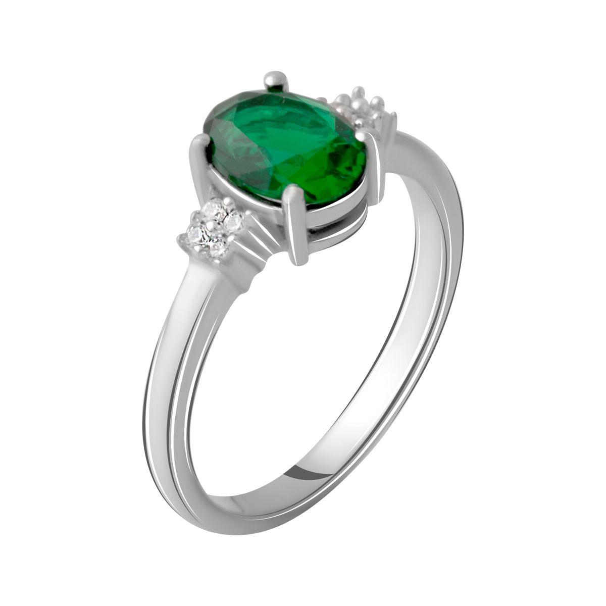 

Серебряное кольцо с изумрудом nano 1.02ct 2059936 17,5 размер