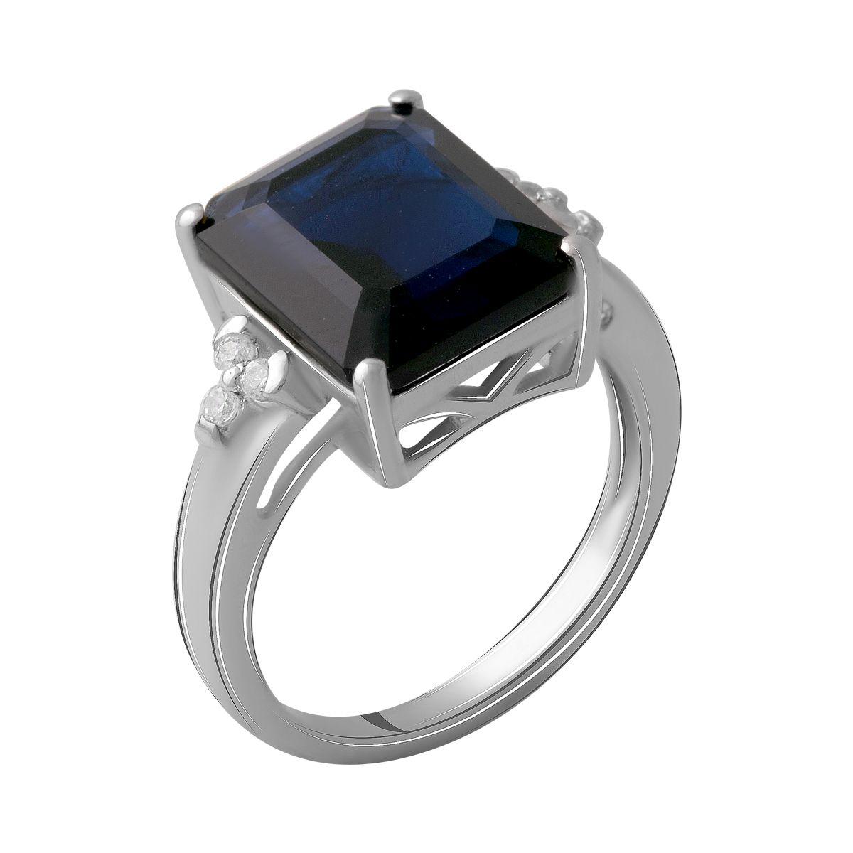 

Серебряное кольцо с сапфиром nano 4.748ct 2061908 17,5 размер