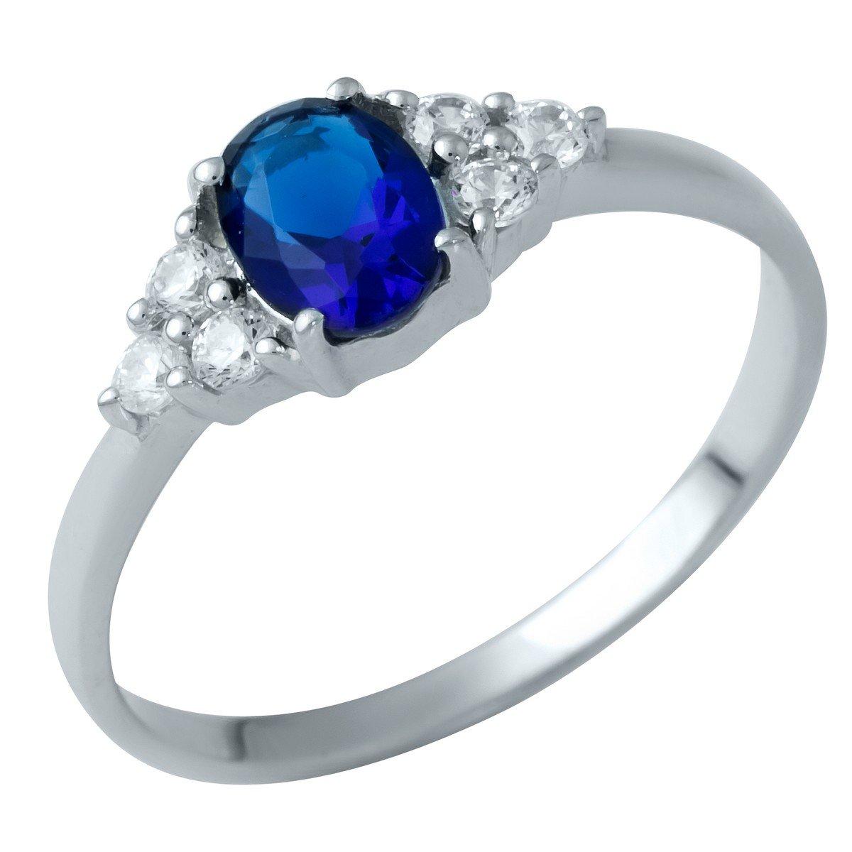 

Серебряное кольцо с сапфиром nano 0.97ct 1937716 17,5 размер