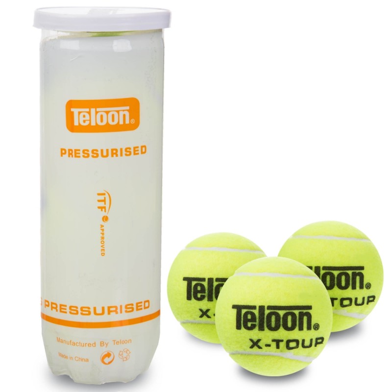 

Мяч для большого тенниса Teloon X-Tour 3 шт, код: T878P3-T606P3