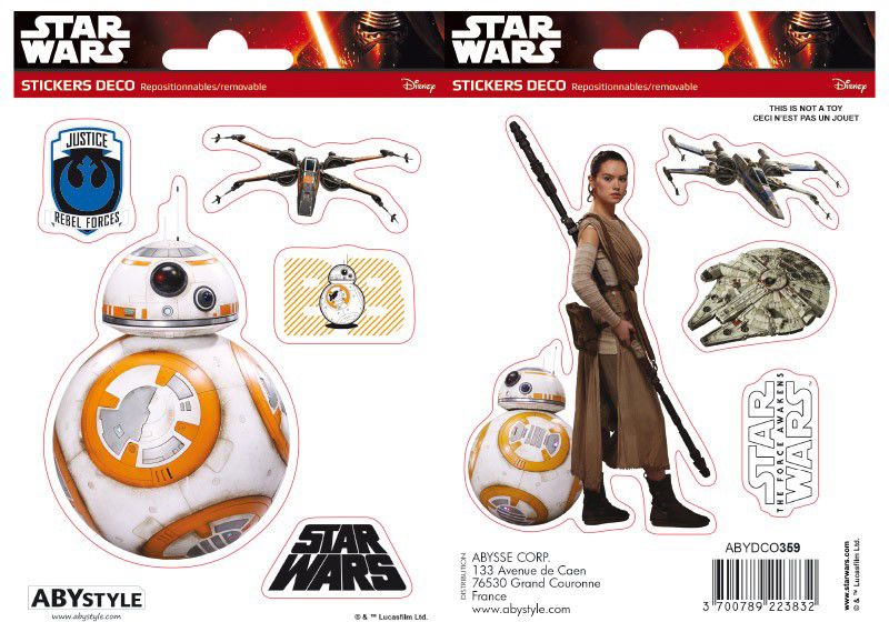 

Наклейка Abystyle Star Wars - Stickers BB8/Rey 110 х 160 мм