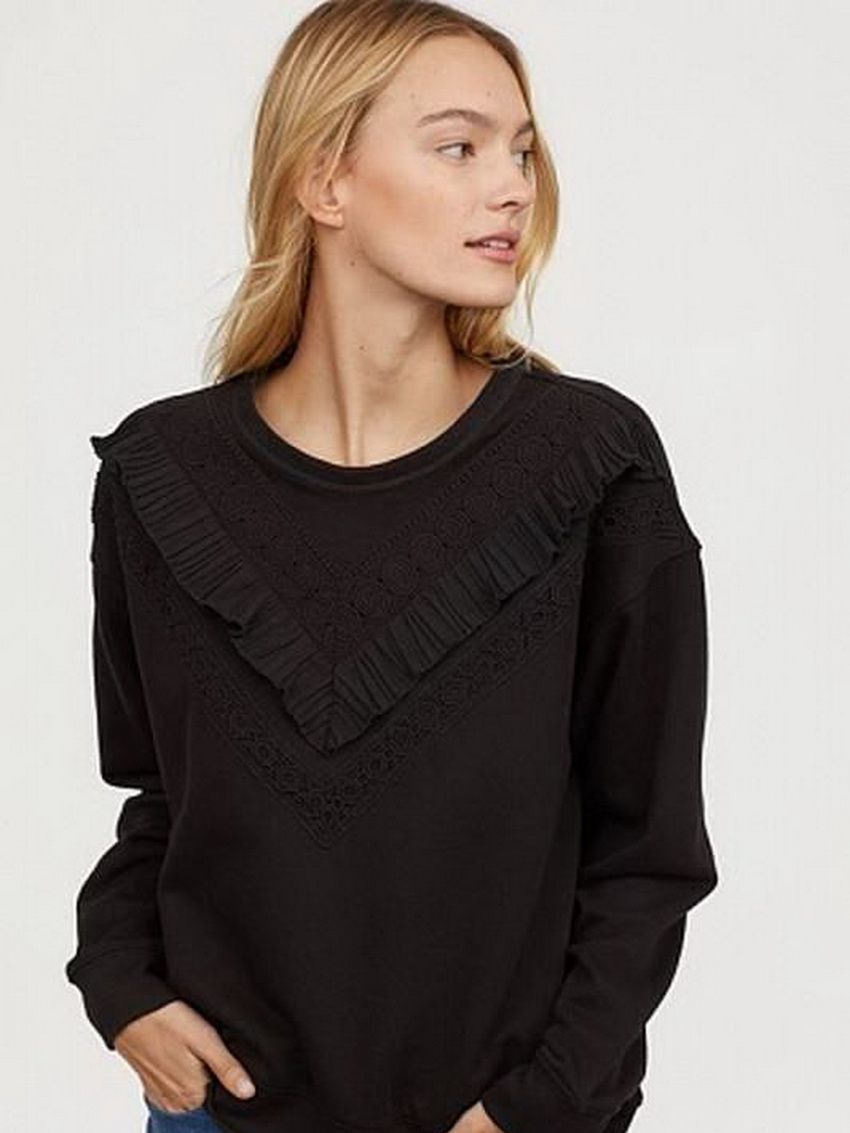 

Свитшот H&M 0651334-8  Черный, Свитшот H&M 0651334-8 XS Черный