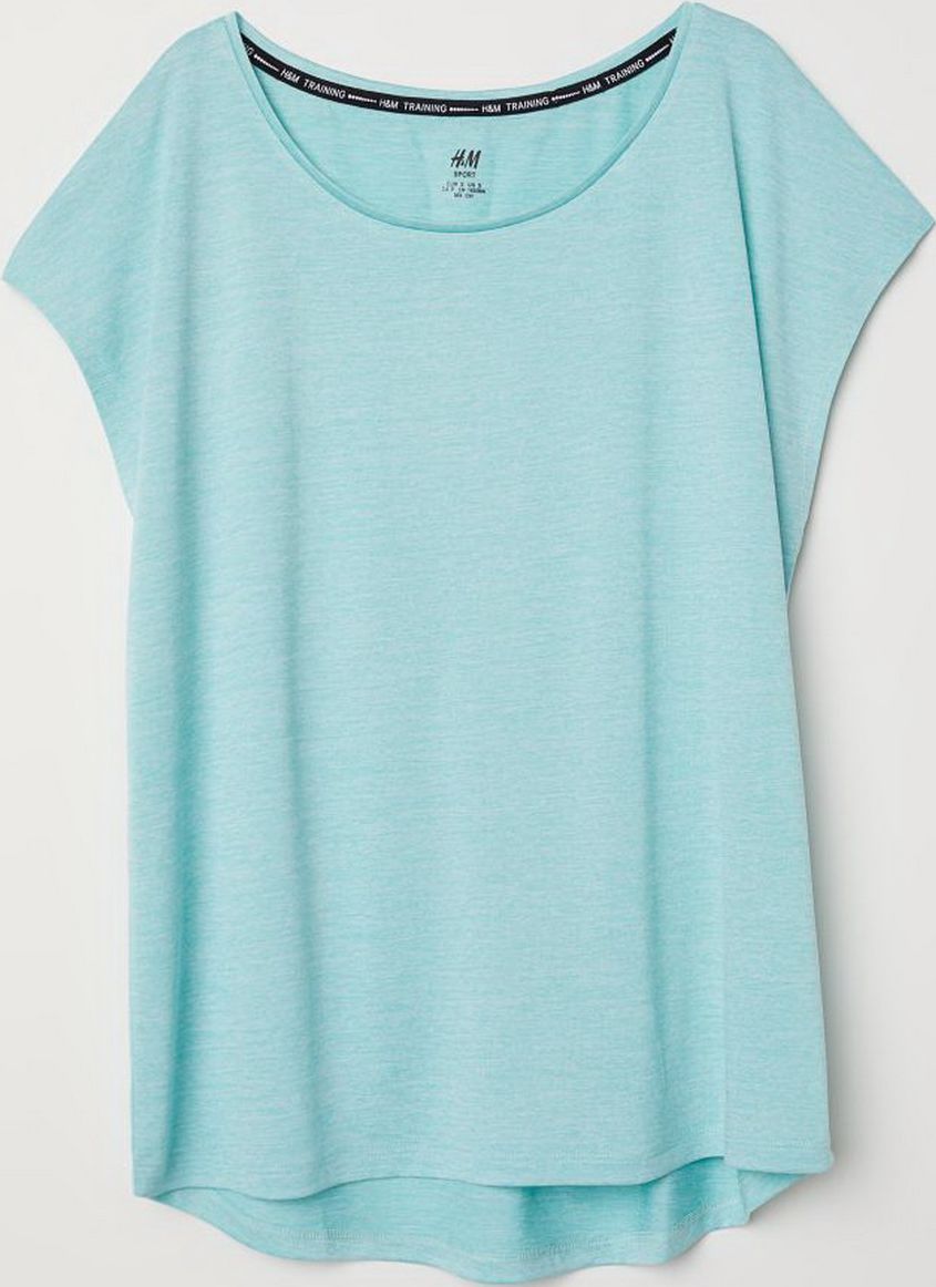 

Футболка H&M Sport 0567993-би XS Бирюзовая
