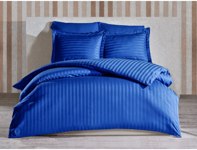 

Комплект постельного белья SoundSleep Stripe Dark Blue Сатин-страйп Темно-синий 160х220х2