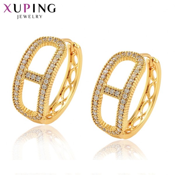 

Серьги Xuping с белыми фианитами позолота 18К 10009408