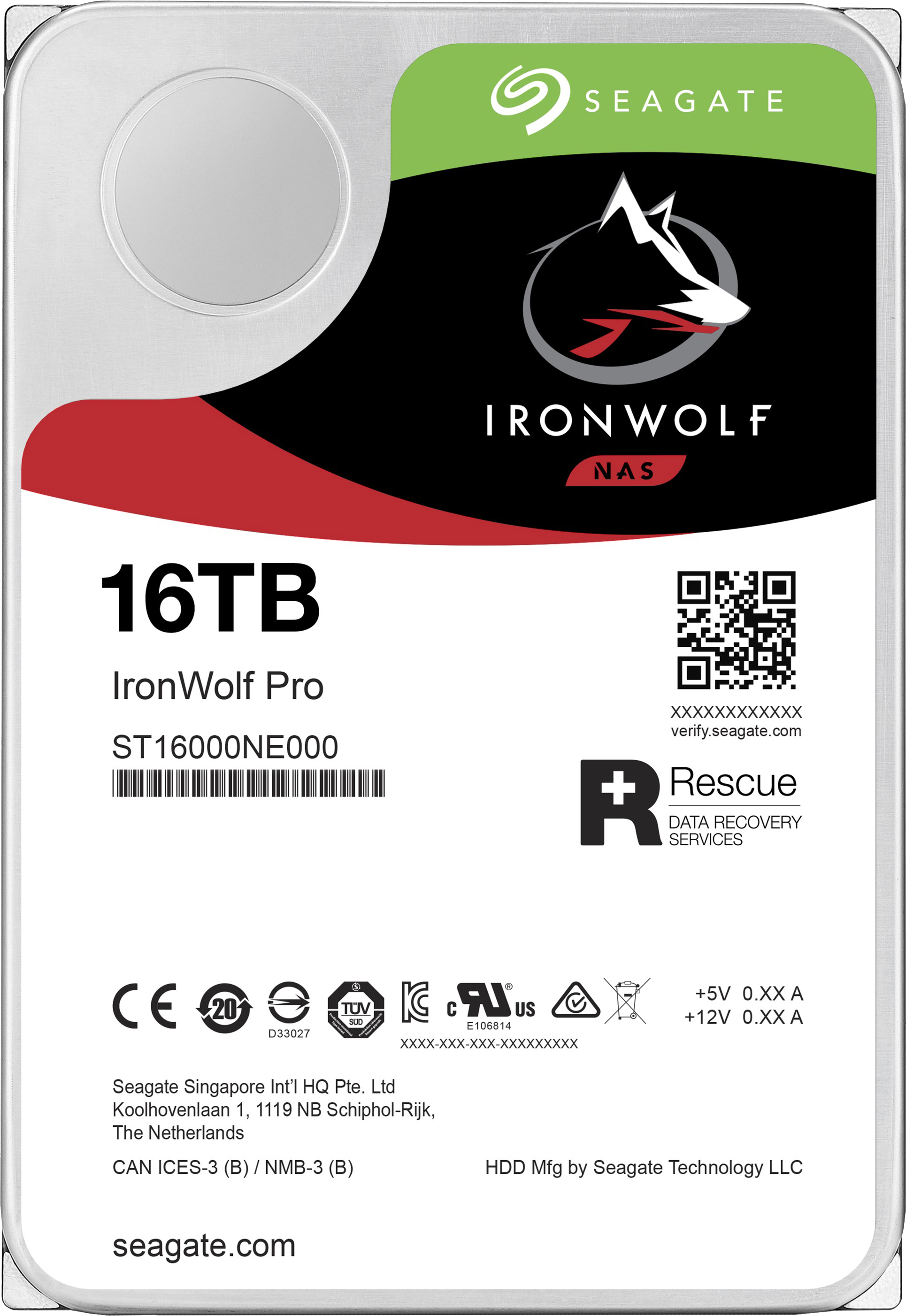 

Жесткий диск Seagate IronWolf Pro HDD 16TB 7200rpm 256MB ST16000NE000 3.5" SATAIII