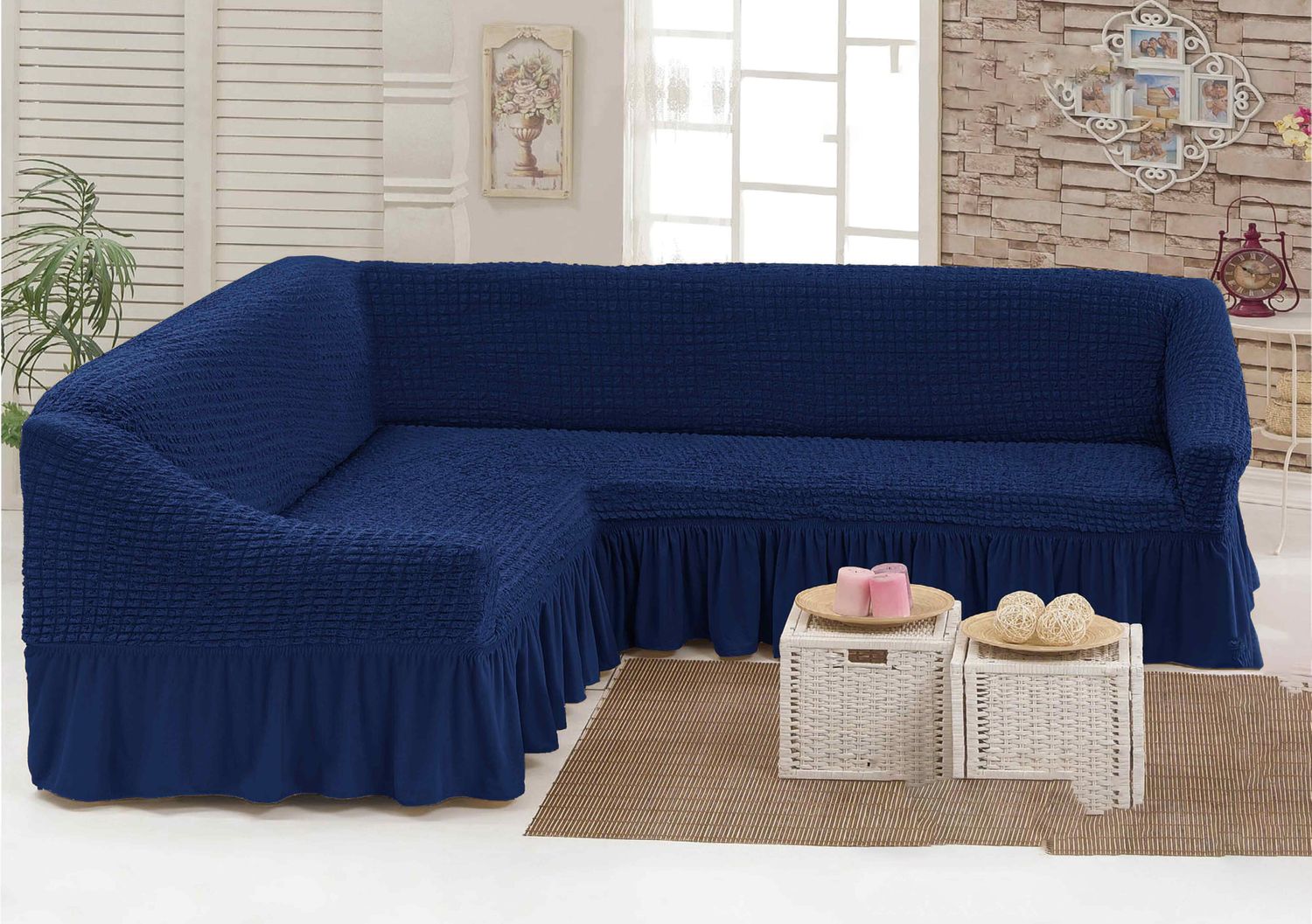 

Чехол для углового дивана Home Collection Evibu Турция Синий (NT-10483)