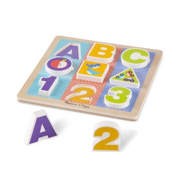 

Пазл вкладыш Буквы и Цифры 9 эл Melissa&Doug