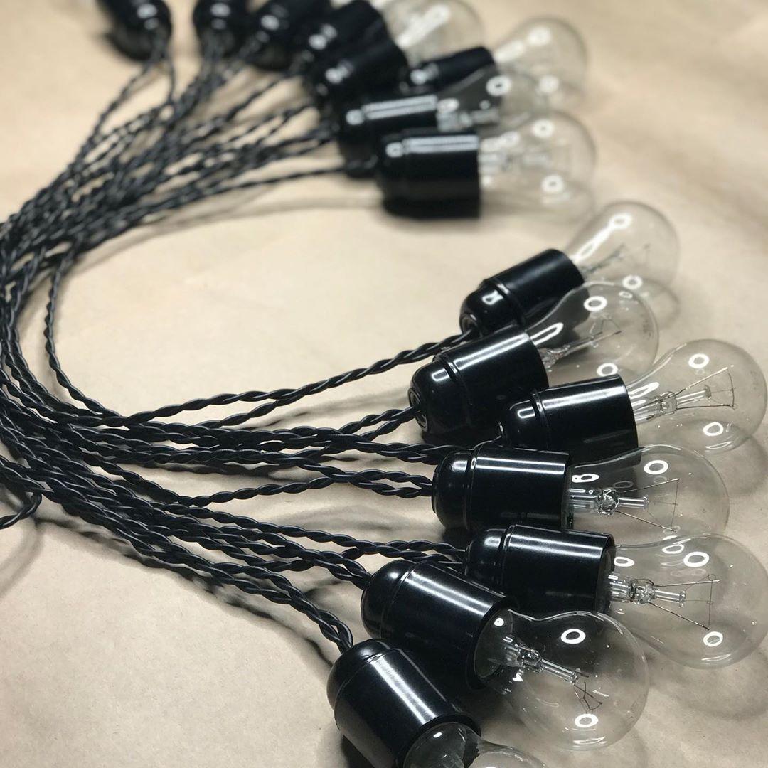 

Ретро гирлянда 7м Led 11 шт черная