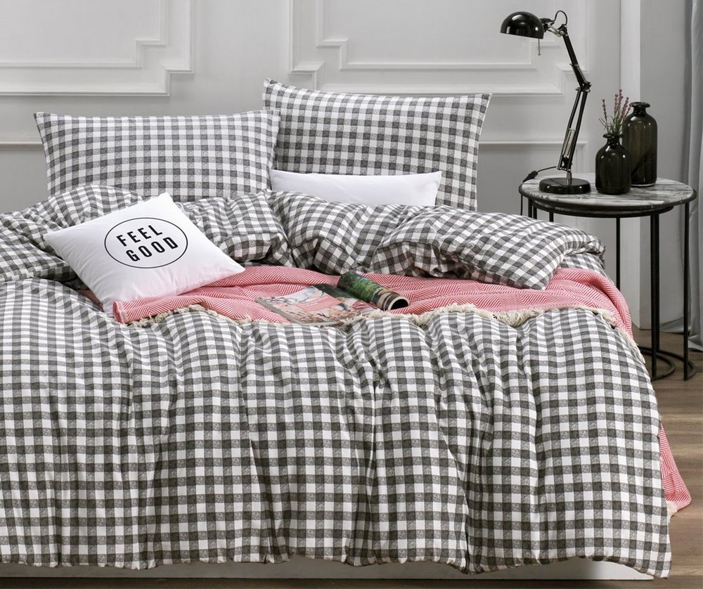 

Постельное белье EnLora Home евро ранфорс I Love Siyah