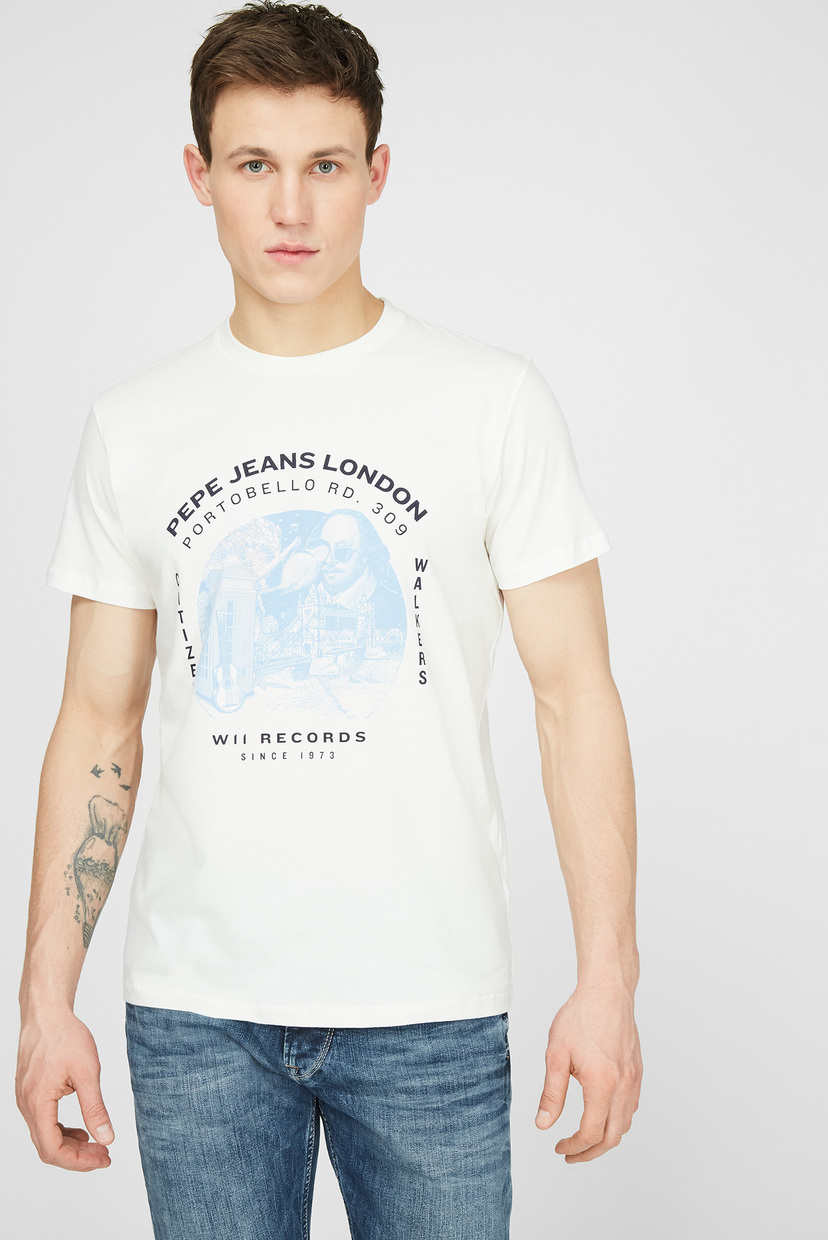 

Мужская белая футболка Pepe Jeans L PM507734