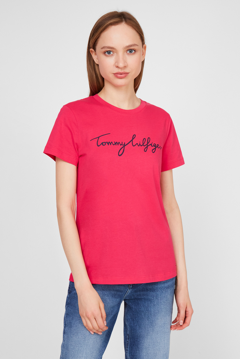 

Женская розовая футболка REGULAR GRAPHIC C-NK Tommy Hilfiger M WW0WW28682