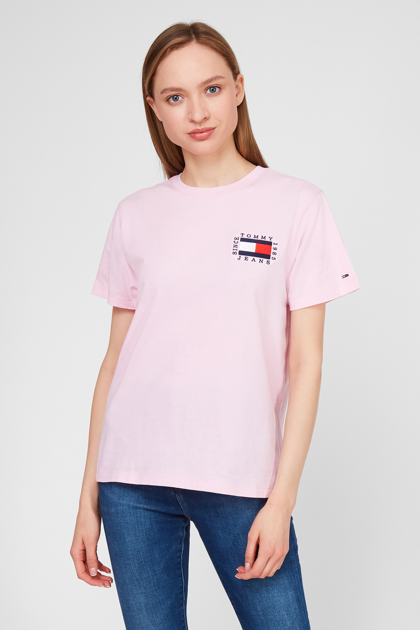 

Женская пудровая футболка TJW BOX FLAG Tommy Hilfiger XS DW0DW09069