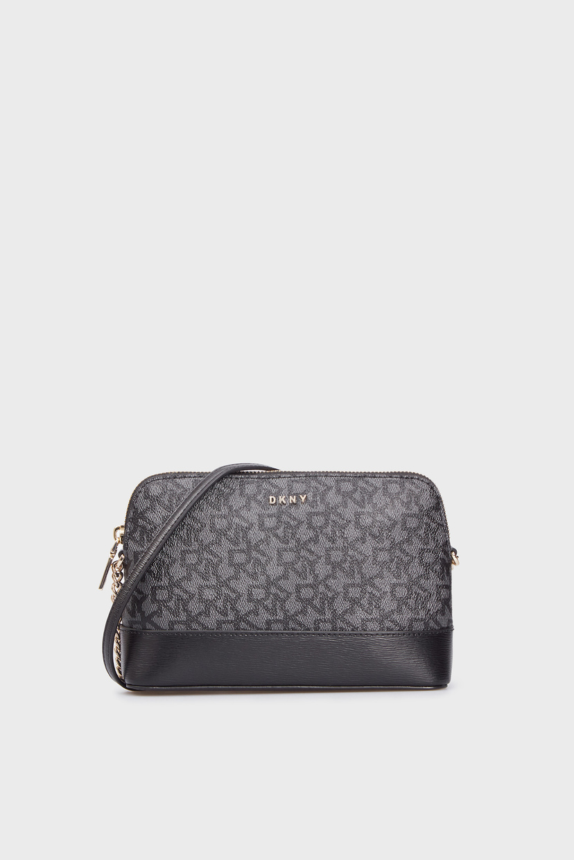 

Женская черная кожаная сумка через плечо DKNY OS R01E4655