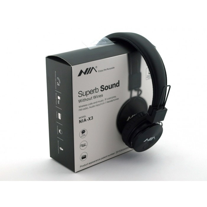 

Беспроводные Bluetooth Наушники с MP3 плеером NIA-X3 Радио блютуз Чёрные (IM)