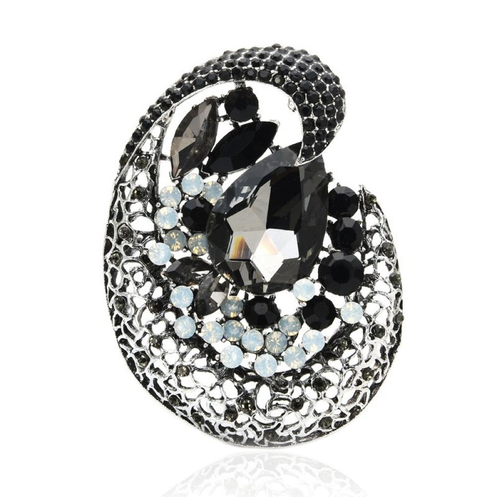 

Брошь-кулон женская BROCHE бижутерия с кристаллами Авангард чёрная BRBF111681