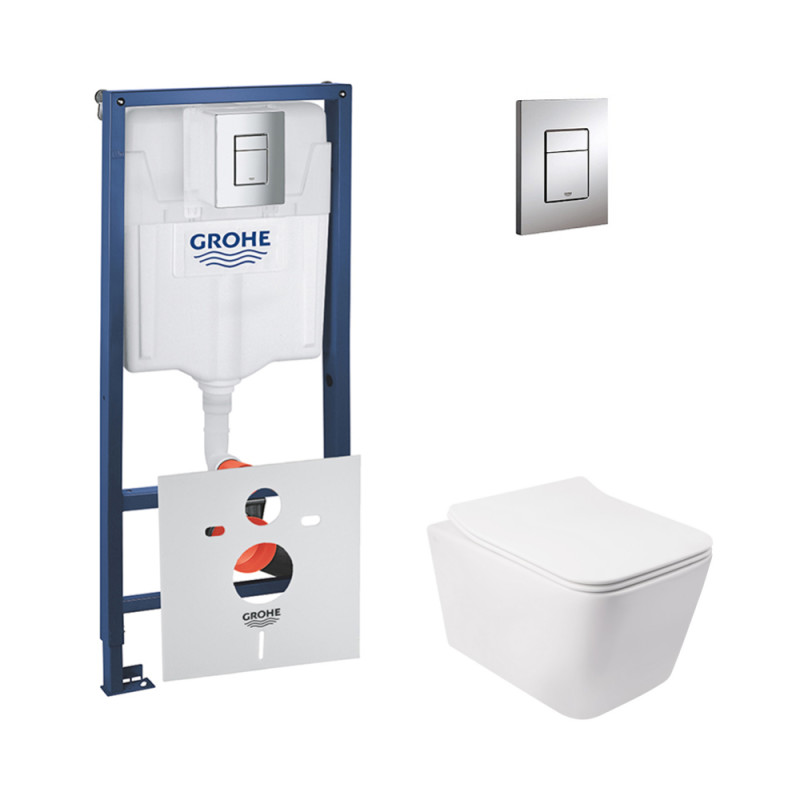 

Набор Инсталляция 4 В 1 Grohe Rapid Sl 38772001 + Унитаз С Сиденьем Qtap Crow Qt05335170W