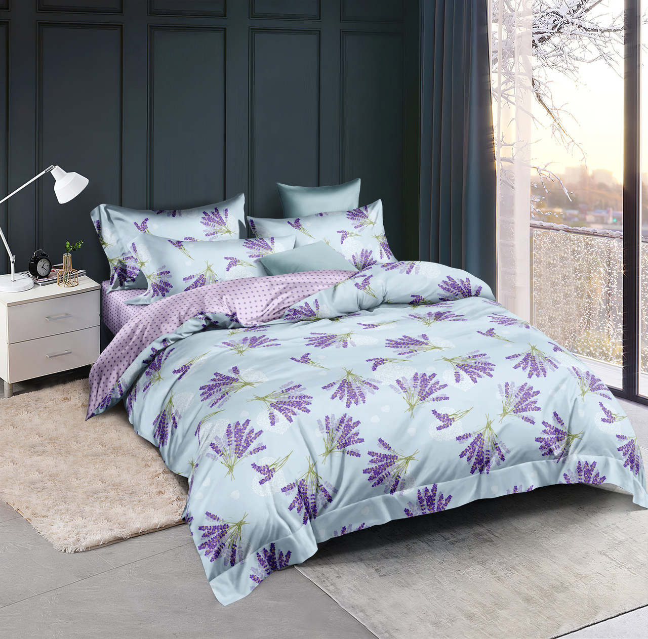 

Комплект постельного белья Krispol полуторный сатин (А+В) 150*220 (615.223409)