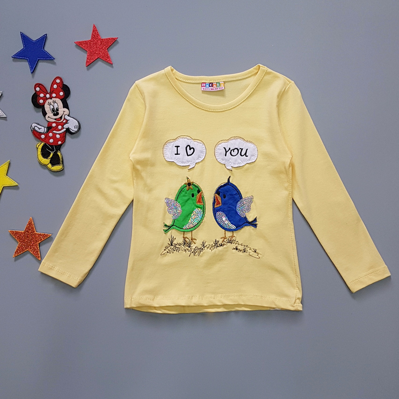 

Лонгслив "Птички" Hacali kids для девочки 86-92 см Желтый 18455