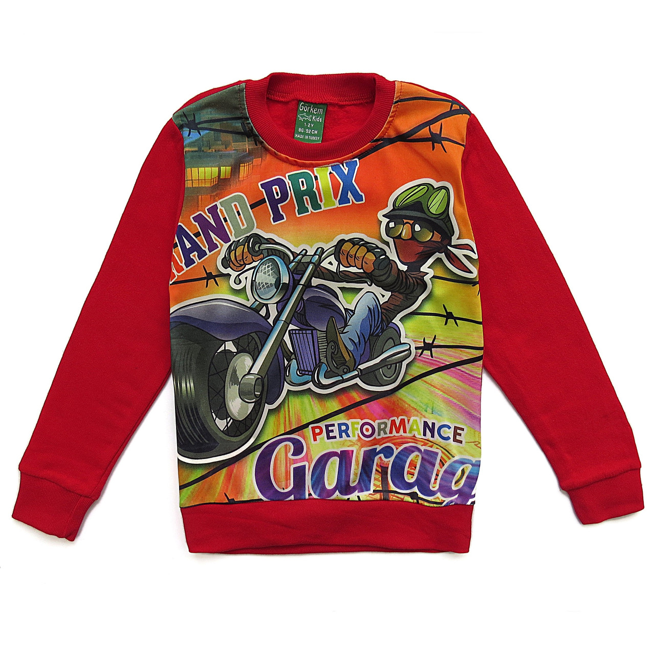 

Утеплённый свитшот "Байкер" Gorkem kids для мальчика 86-92 см Красный 7969