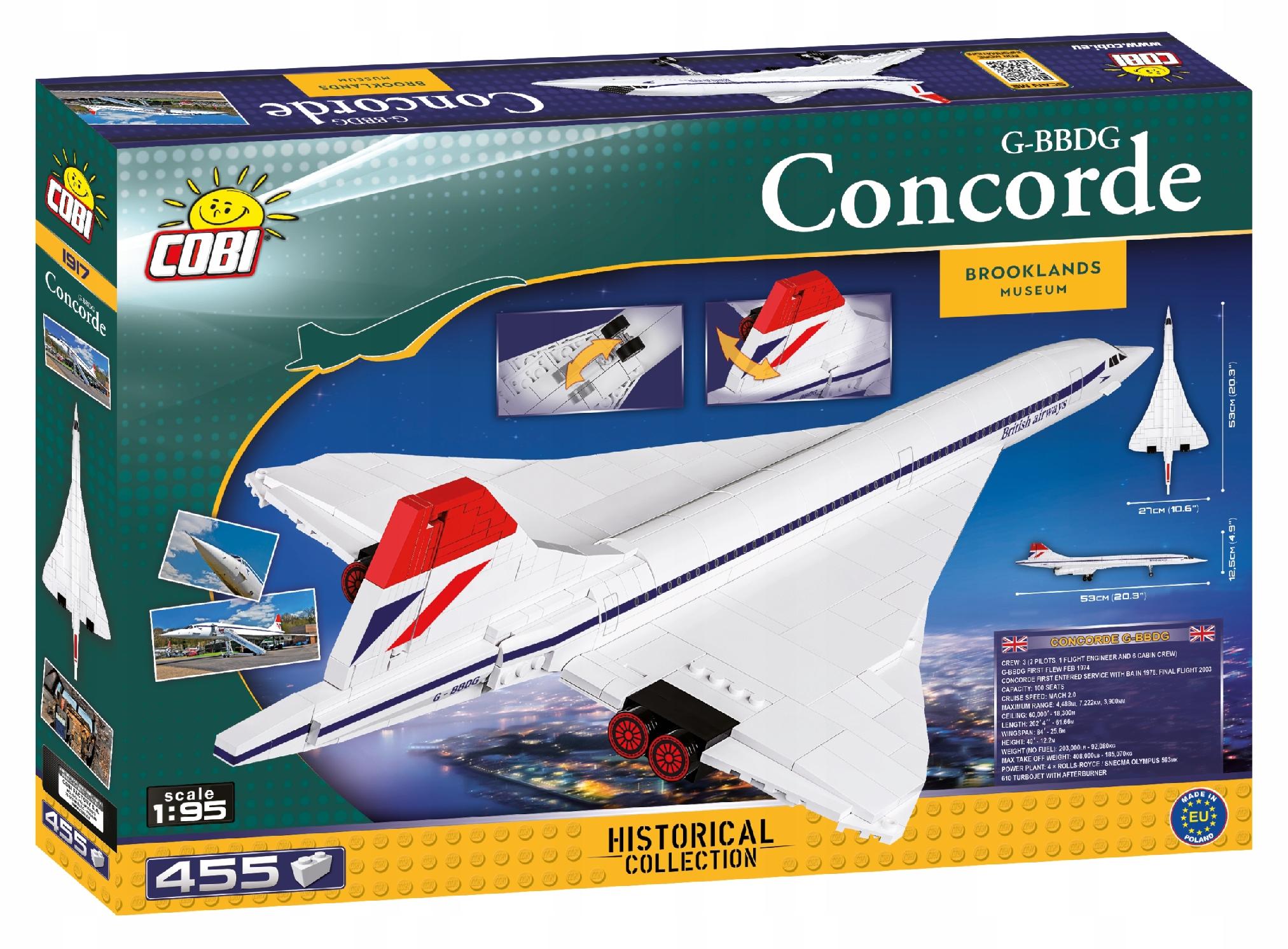 

Конструктор дитячий Cobi 1917 літак CONCORDE G-BBDG 455 елементів