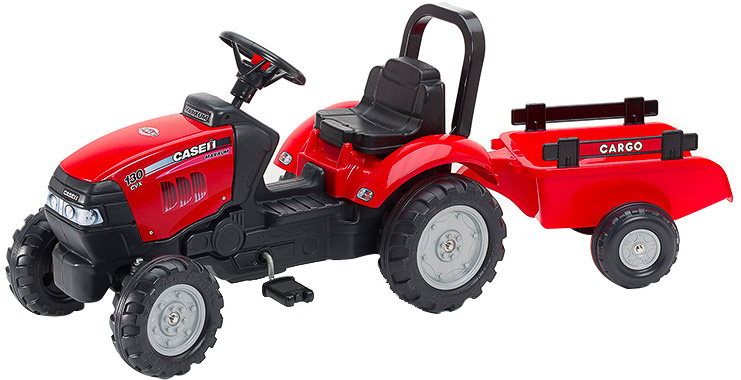 

Детский трактор на педалях с прицепом Falk 961B CASE IH Красный (961B)