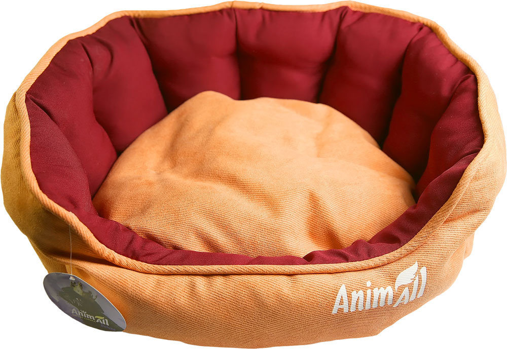 

Лежак для собак и кошек AnimAll Royal DeLuxe M Бордово-оранжевый