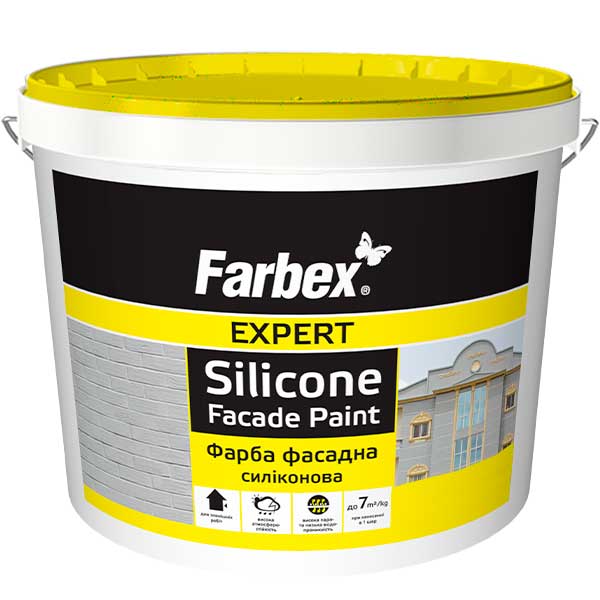 

Фарба фасадна силіконова Farbex - 14 кг, білий матовий