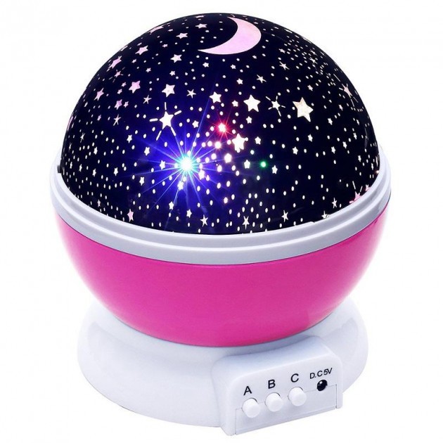 

Ночник проектор звездного неба вращающийся шар Star Master Dream pink (OLS057)