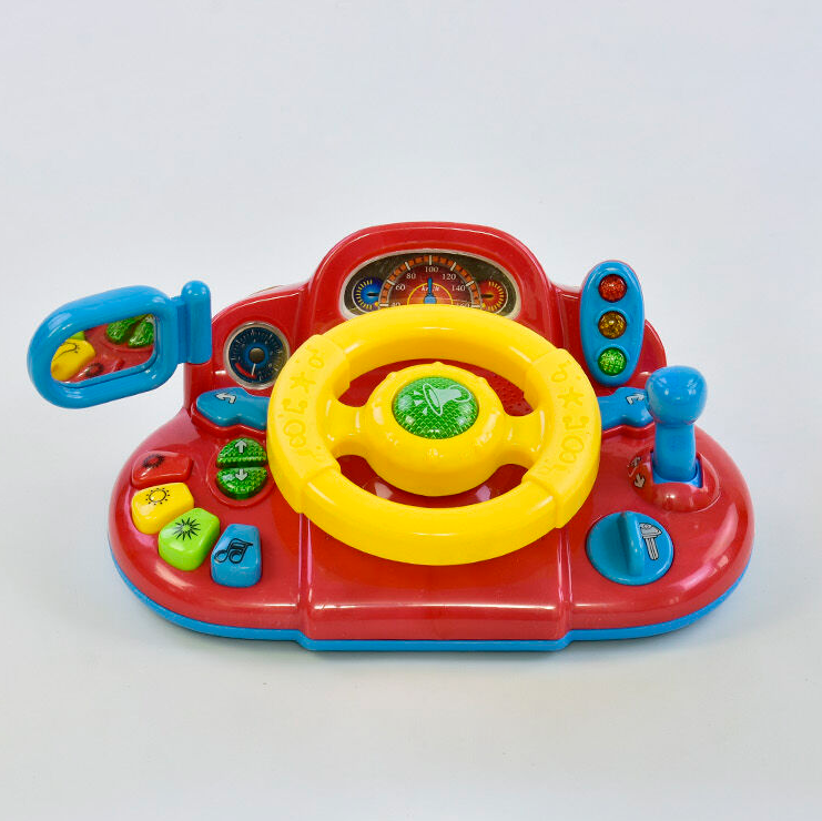 

Детская развивающая игрушка Автотренажер музыкальный детский руль R91076-M1377U Желто-красный