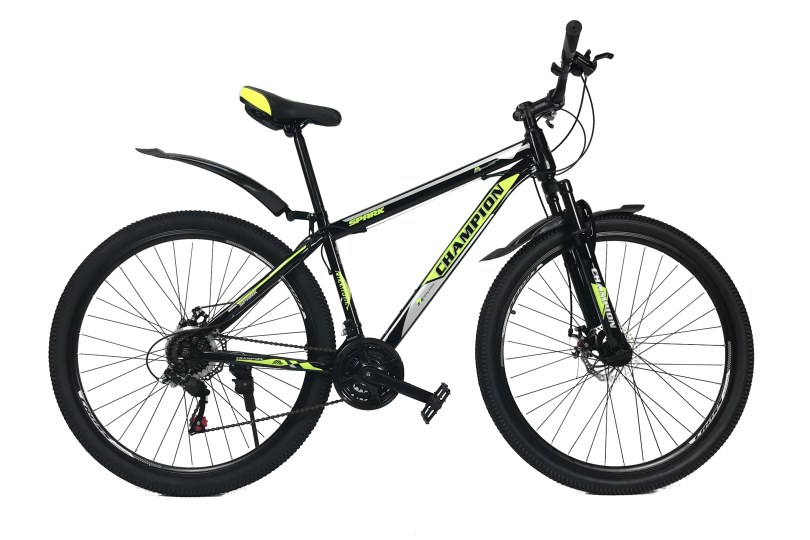 

Велосипед Champion Spark 27.5"19" Черный-Неоновый желтый-Белый