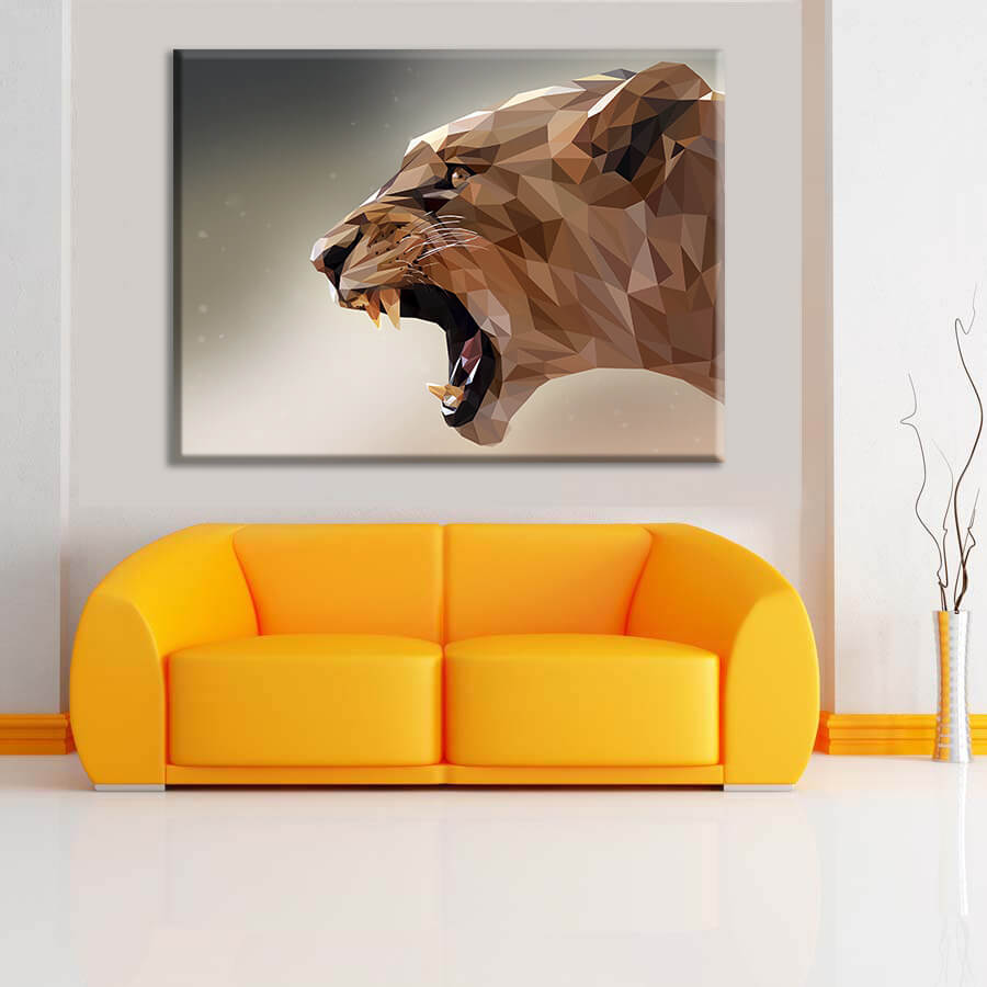 

Картина на холсте Животные Geometric Lioness 90х120 см.