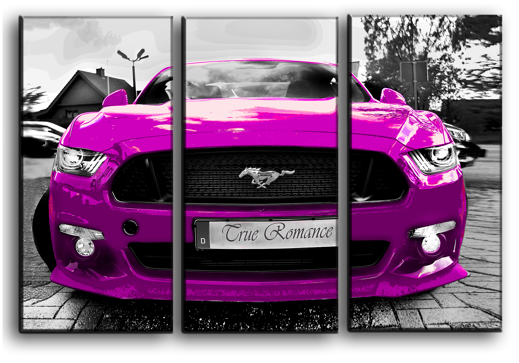 

Модульная картина на холсте из 3 частей авто Ford Mustang 2015 американский спорткар Hotel Arizona HD 56 см x 84 см