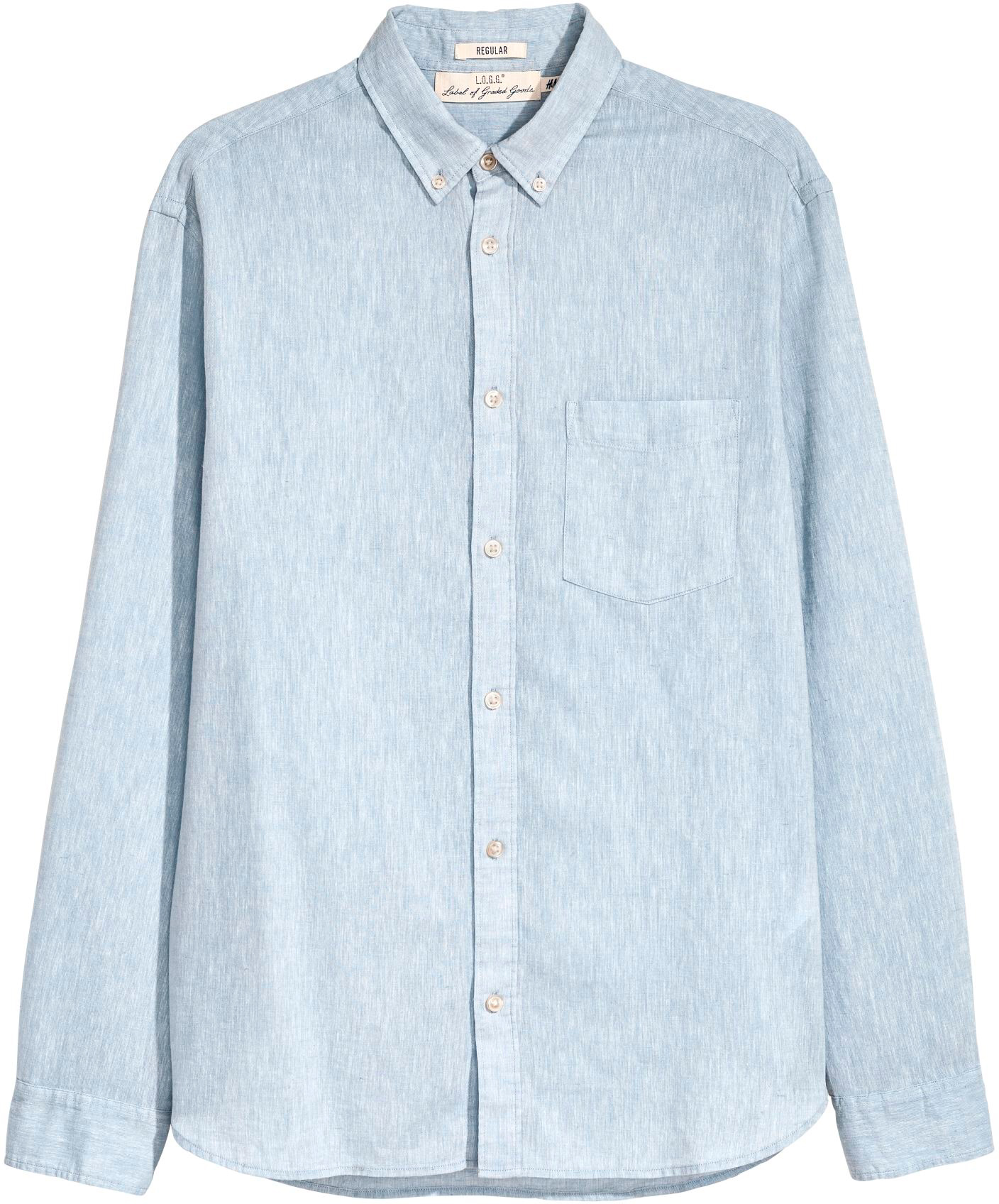 

Рубашка H&M 5455276RP21 XL Голубой меланж