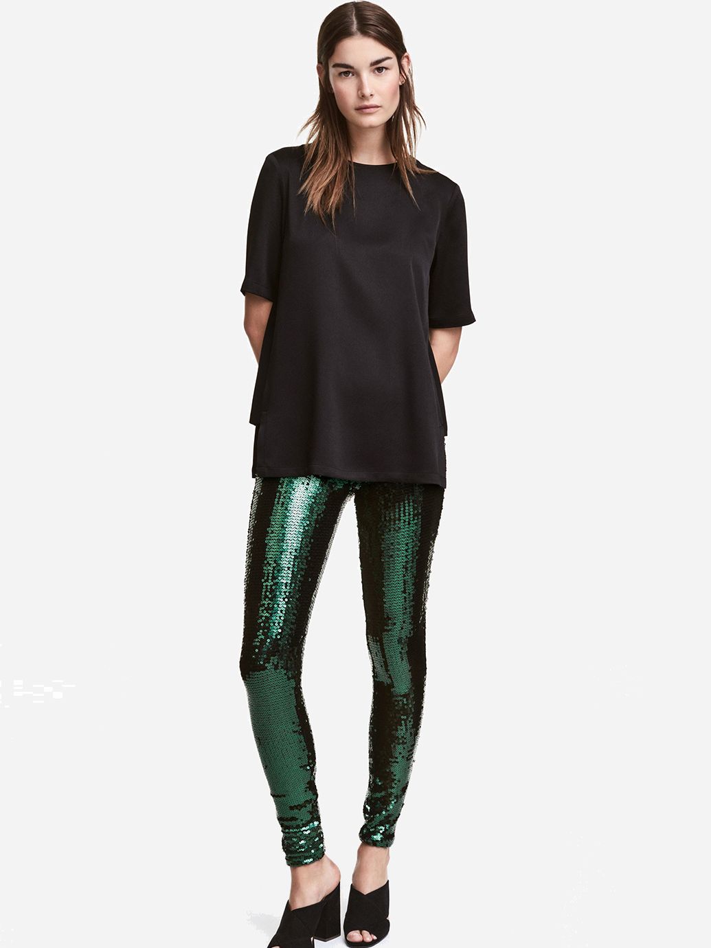 

Брюки H&M 0410778_пайетки_01  Темно-зеленые, Брюки H&M 0410778_пайетки_01 34 Темно-зеленые