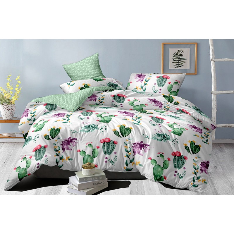 

Хлопковое постельное белье Сactus blooms SoundSleep сатин евро